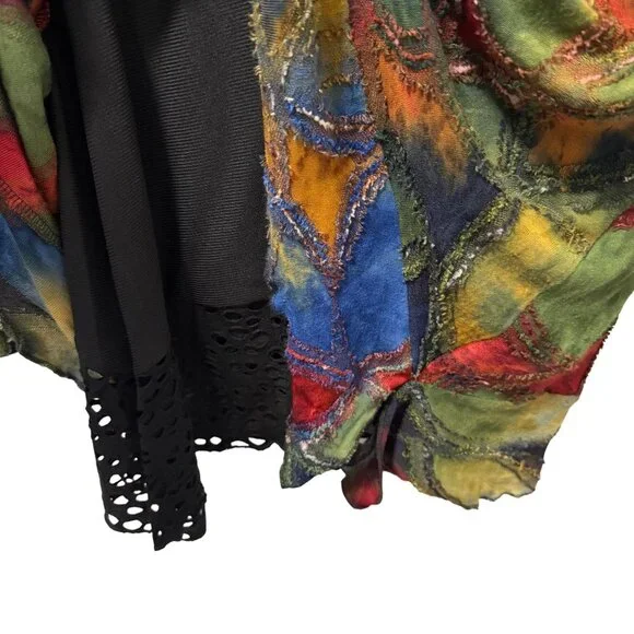 Paris Hues Long Sleeve Multicolor Tunic Top With Black Accents Sz L tunic - Picture 6 of 12